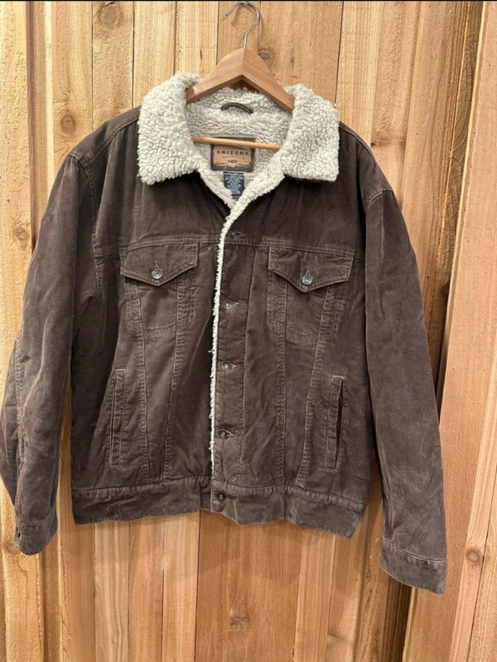 Arizona Jean Company Brown Corduroy Sherpa Collar Jacket